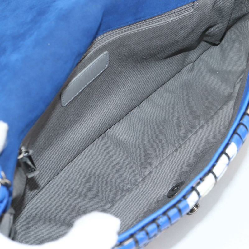 【日本直送】香奈兒 Matelasse 鏈條單肩包 皮革 藍色 CC 正品 136058M-9