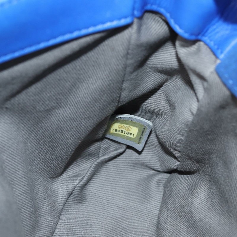 【日本直送】香奈兒 Matelasse 鏈條單肩包 皮革 藍色 CC 正品 136058M-10