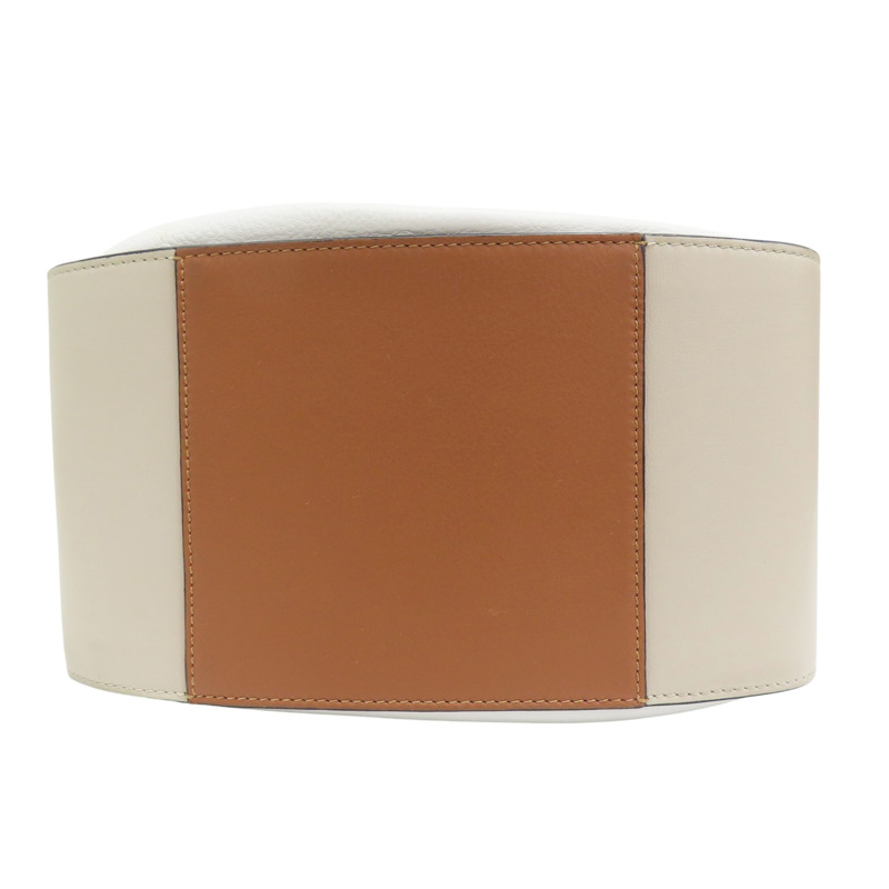 白/棕色 牛皮 Hammock 肩背包【LOEWE 羅威】-3