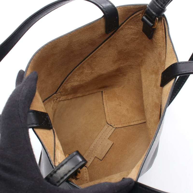 LOEWE Puzzlefold 迷你兩用單肩包 CIL0010896751 皮革黑色二手-2