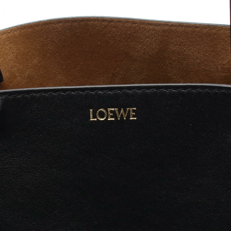 LOEWE Puzzlefold 迷你兩用單肩包 CIL0010896751 皮革黑色二手-3