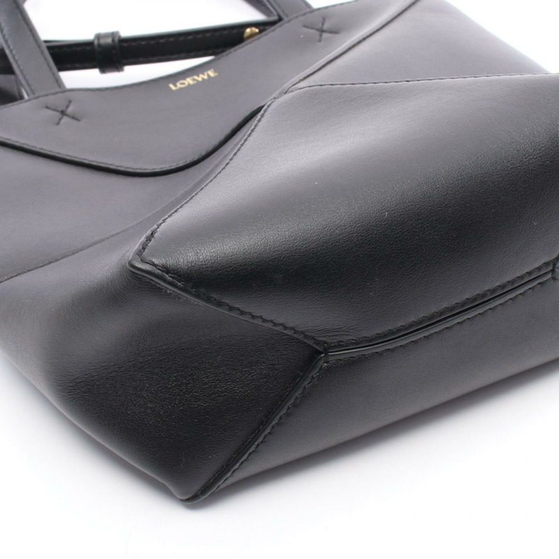 LOEWE Puzzlefold 迷你兩用單肩包 CIL0010896751 皮革黑色二手-4