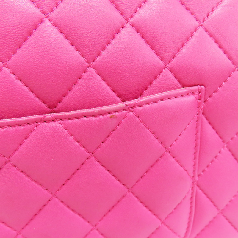 桃紅色 羊皮 鍊帶 肩背包 金扣【CHANEL 香奈兒】-13