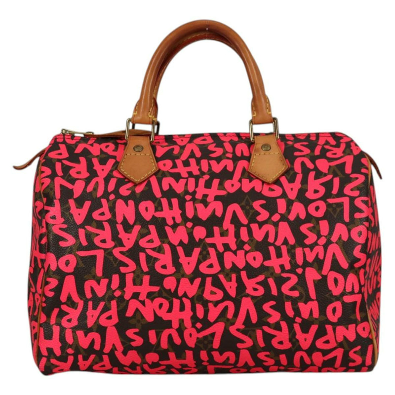 【日本直送】路易威登 Monogram Graffiti Speedy 30 手提包粉紅色 M93704 LV 正品 136297V-1
