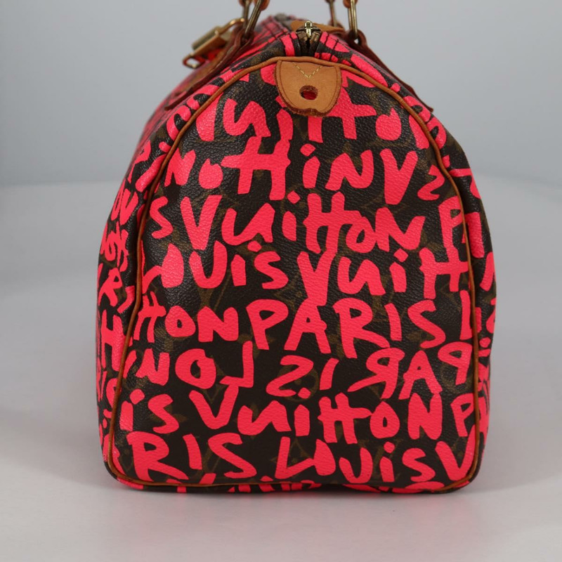 【日本直送】路易威登 Monogram Graffiti Speedy 30 手提包粉紅色 M93704 LV 正品 136297V-2