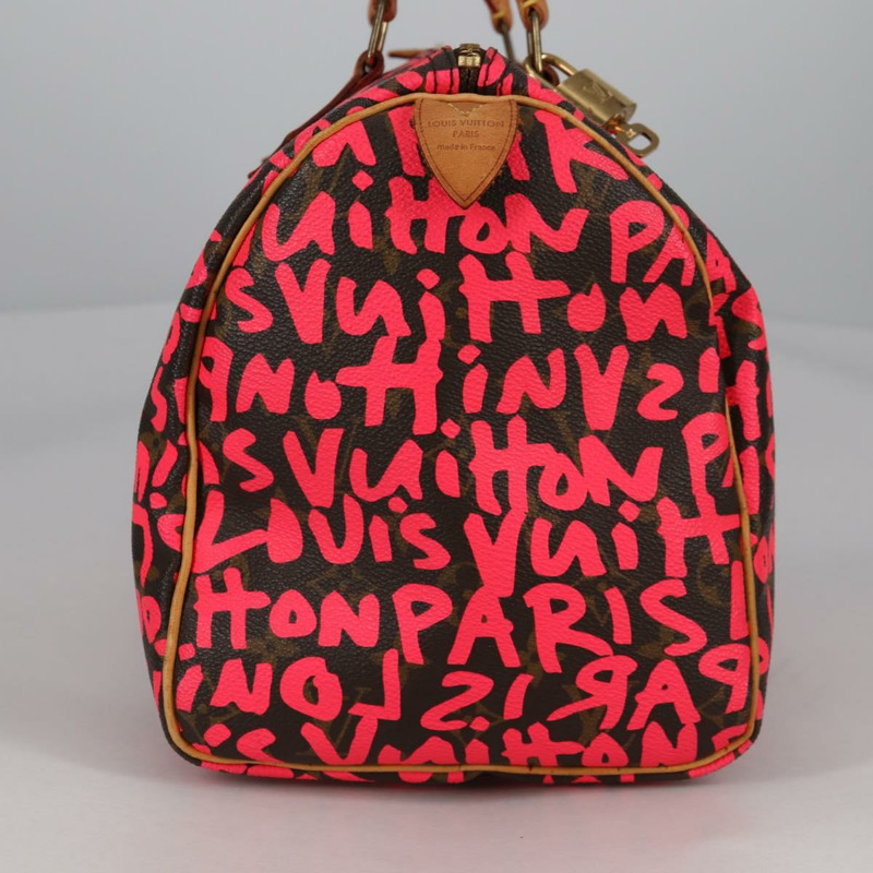 【日本直送】路易威登 Monogram Graffiti Speedy 30 手提包粉紅色 M93704 LV 正品 136297V-3
