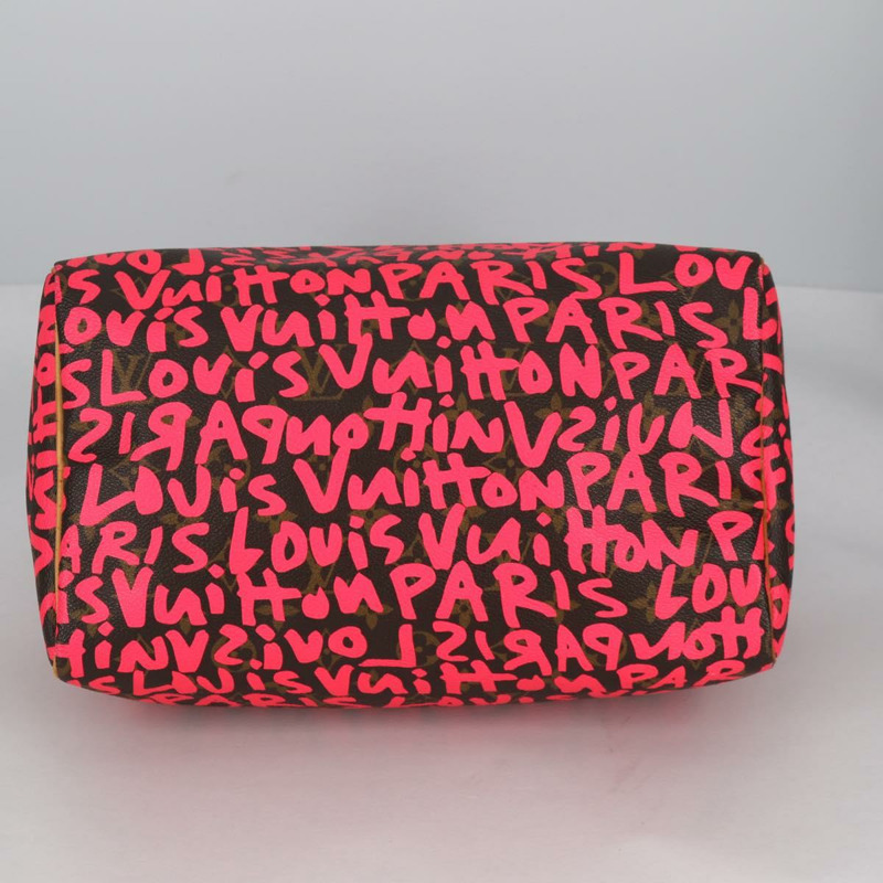 【日本直送】路易威登 Monogram Graffiti Speedy 30 手提包粉紅色 M93704 LV 正品 136297V-4