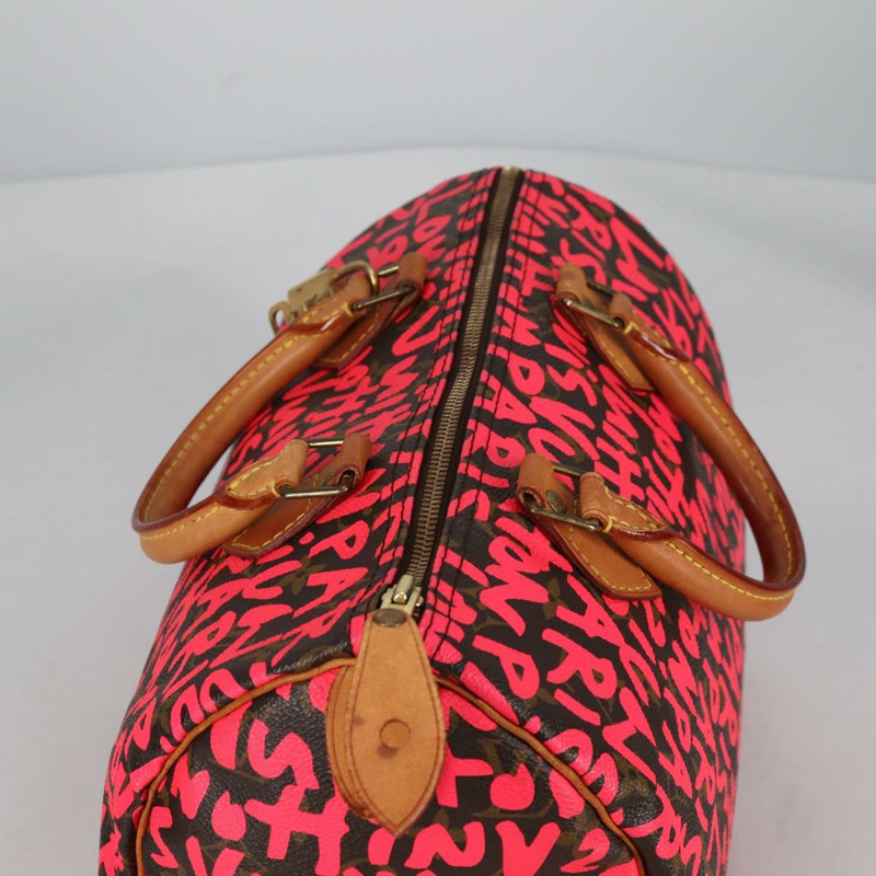 【日本直送】路易威登 Monogram Graffiti Speedy 30 手提包粉紅色 M93704 LV 正品 136297V-5