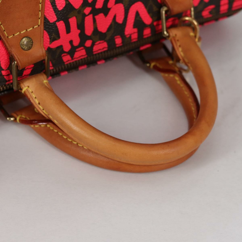 【日本直送】路易威登 Monogram Graffiti Speedy 30 手提包粉紅色 M93704 LV 正品 136297V-6