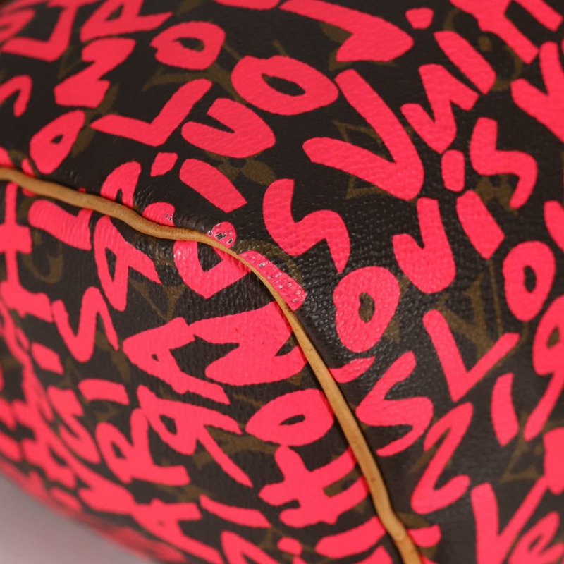 【日本直送】路易威登 Monogram Graffiti Speedy 30 手提包粉紅色 M93704 LV 正品 136297V-7