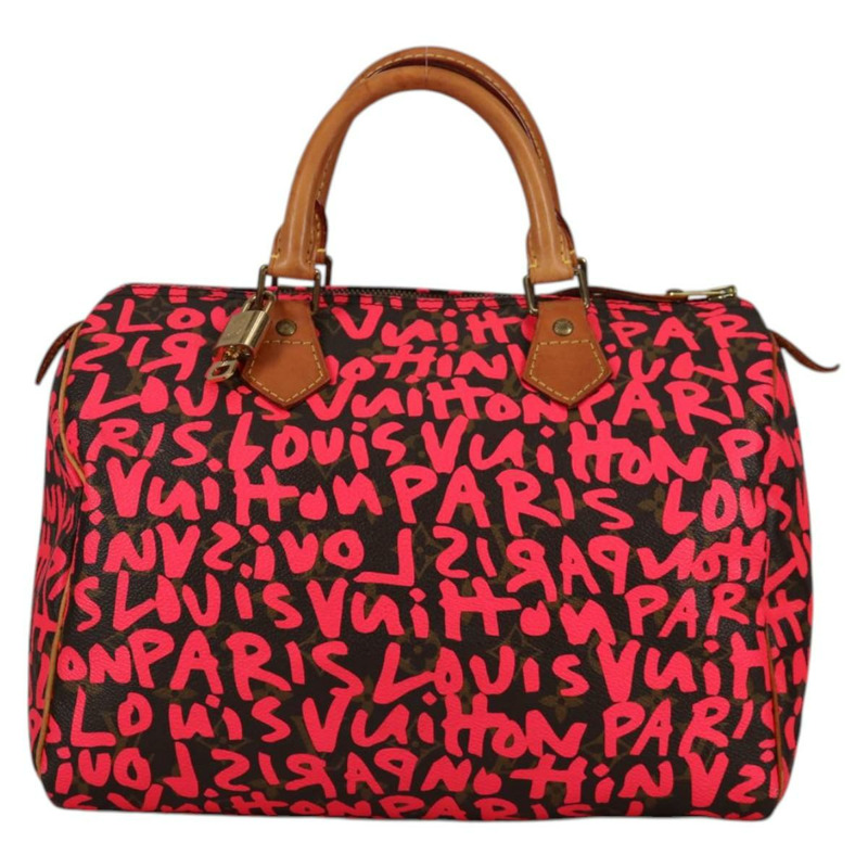 【日本直送】路易威登 Monogram Graffiti Speedy 30 手提包粉紅色 M93704 LV 正品 136297V-12