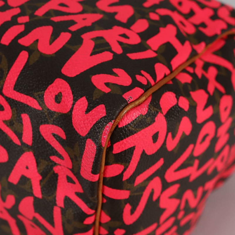 【日本直送】路易威登 Monogram Graffiti Speedy 30 手提包粉紅色 M93704 LV 正品 136297V-14