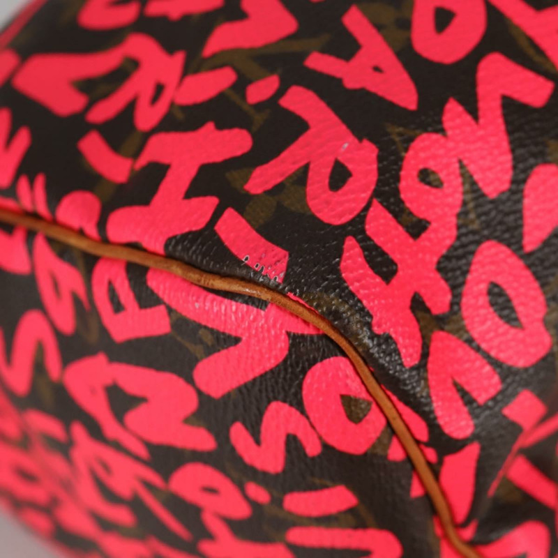 【日本直送】路易威登 Monogram Graffiti Speedy 30 手提包粉紅色 M93704 LV 正品 136297V-15