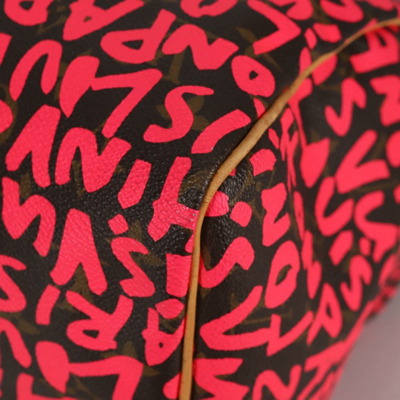 【日本直送】路易威登 Monogram Graffiti Speedy 30 手提包粉紅色 M93704 LV 正品 136297V-16