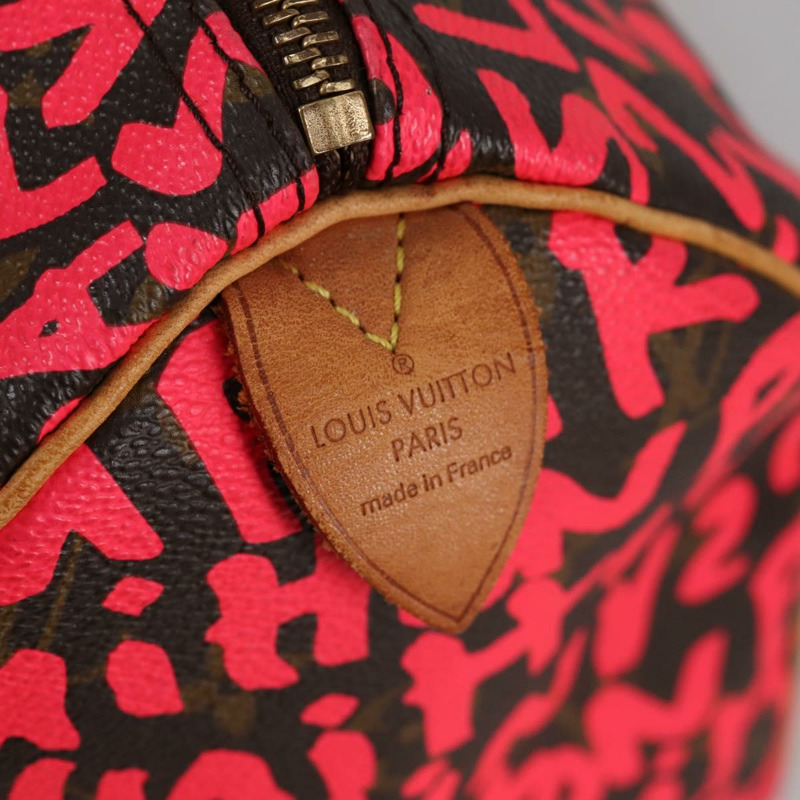 【日本直送】路易威登 Monogram Graffiti Speedy 30 手提包粉紅色 M93704 LV 正品 136297V-17