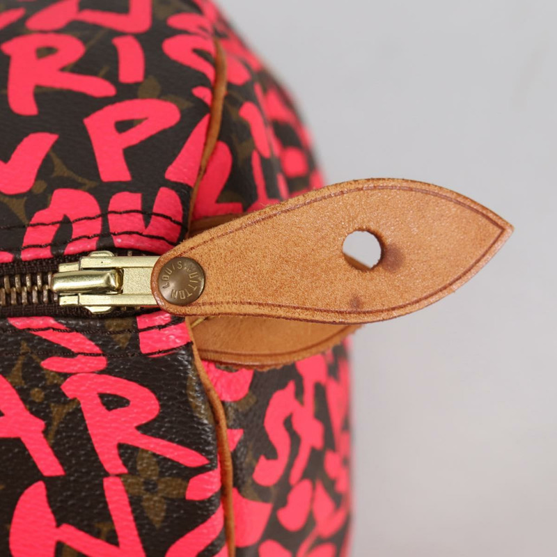 【日本直送】路易威登 Monogram Graffiti Speedy 30 手提包粉紅色 M93704 LV 正品 136297V-19