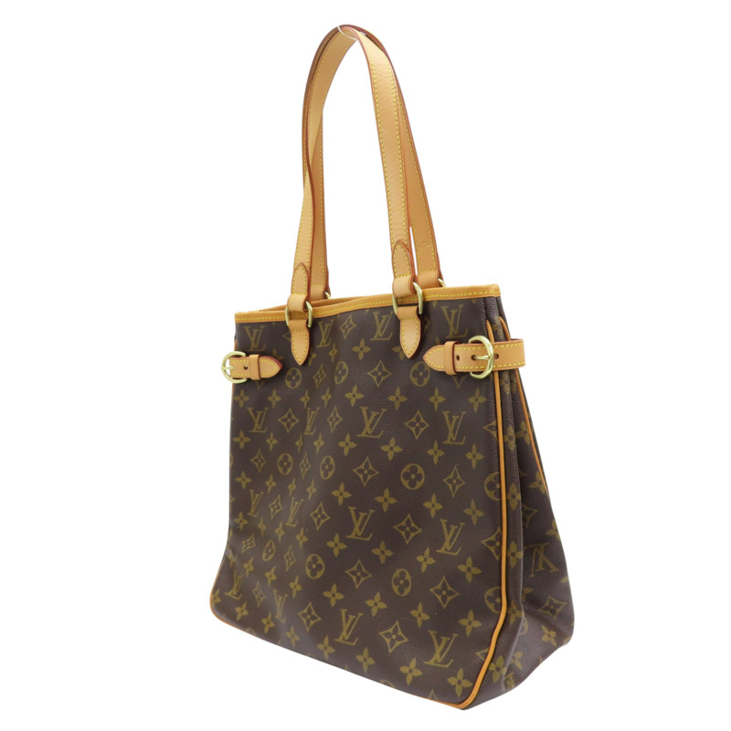 棕色 原花帆布 Batignolles Vertical 肩背包【LOUIS VUITTON LV 路易威登】 M51153-2