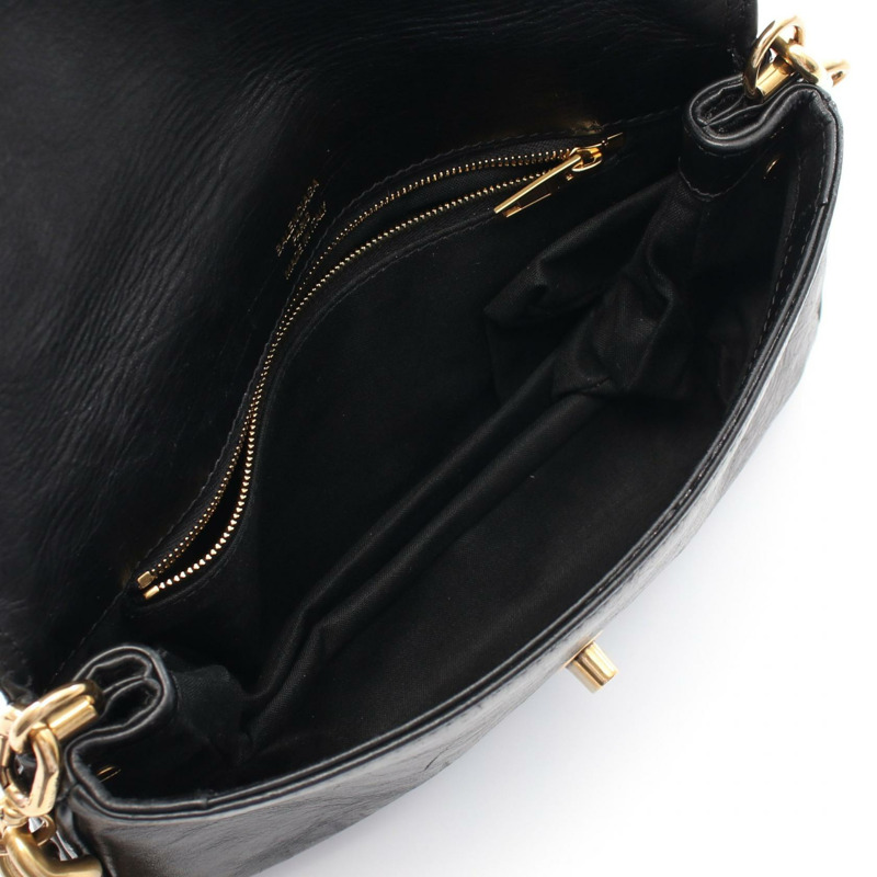 BALENCIAGA BB SOFT 小號斜背鏈條單肩包 748598 皮革黑色二手-2