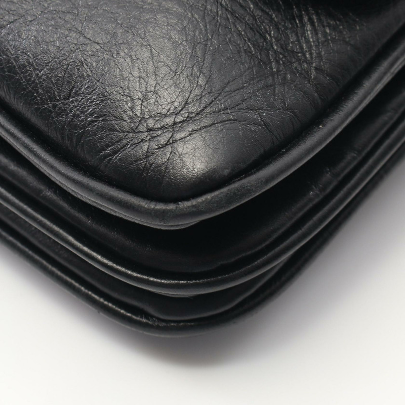 BALENCIAGA BB SOFT 小號斜背鏈條單肩包 748598 皮革黑色二手-5