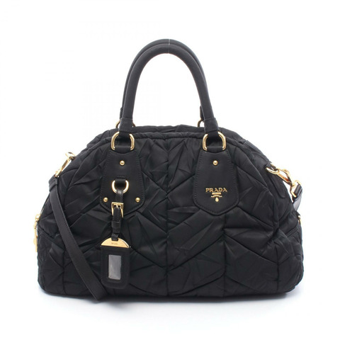PRADA TESSUTO QUILTIN 再生尼龍填充單肩包 BL0404 尼龍皮革黑色