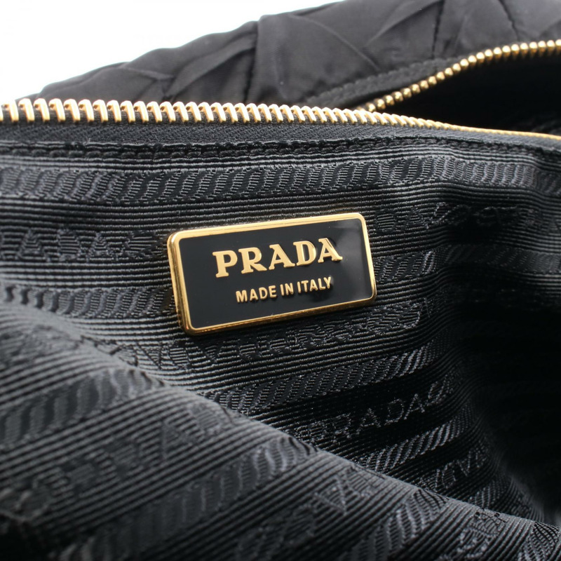PRADA TESSUTO QUILTIN 再生尼龍填充單肩包 BL0404 尼龍皮革黑色-3