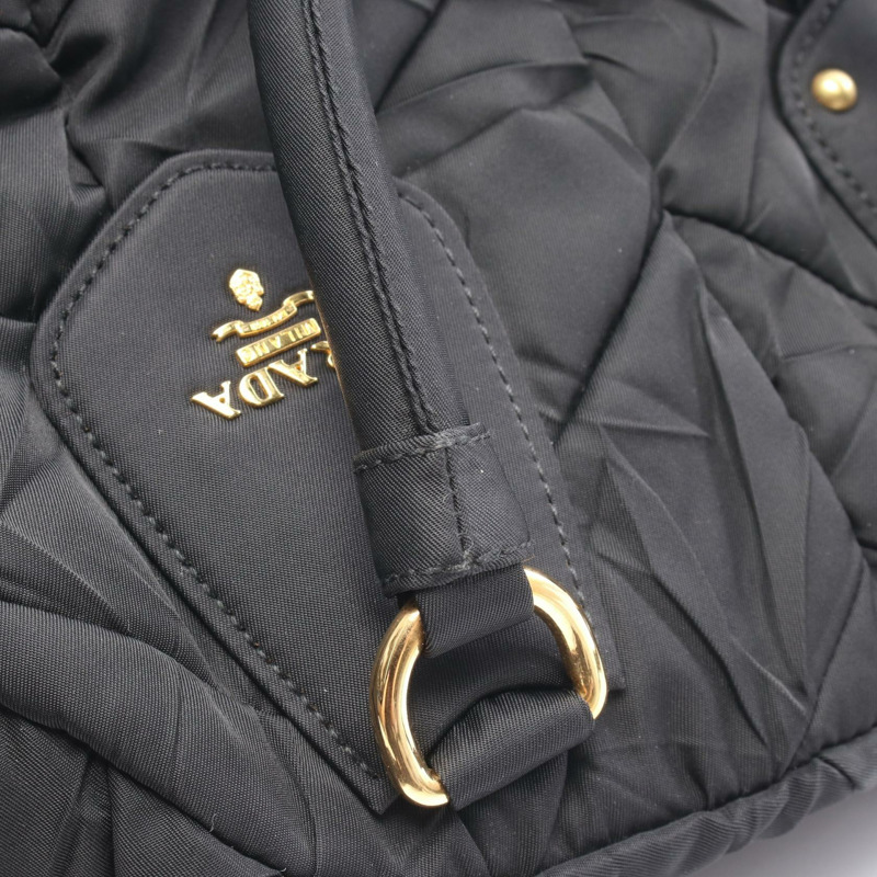 PRADA TESSUTO QUILTIN 再生尼龍填充單肩包 BL0404 尼龍皮革黑色-4