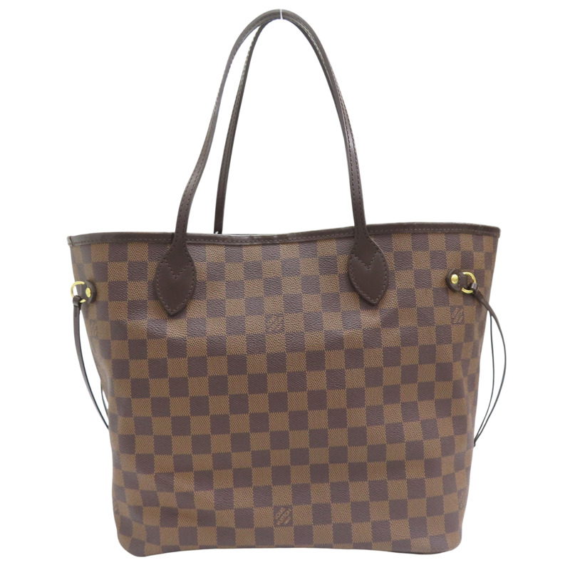 棕色 棋盤格帆布 Neverfull MM 托特包【LOUIS VUITTON LV 路易威登】 N51105-0