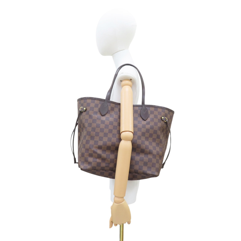 棕色 棋盤格帆布 Neverfull MM 托特包【LOUIS VUITTON LV 路易威登】 N51105-8