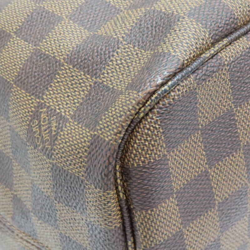 棕色 棋盤格帆布 Neverfull MM 托特包【LOUIS VUITTON LV 路易威登】 N51105-11