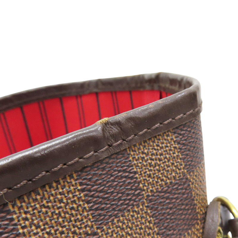 棕色 棋盤格帆布 Neverfull MM 托特包【LOUIS VUITTON LV 路易威登】 N51105-14