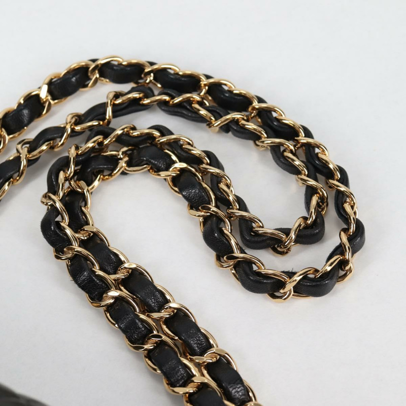 【日本直送】香奈兒 Matelasse 23 鏈條單肩包 小羊皮 黑金 CC 正品 138087SM-14