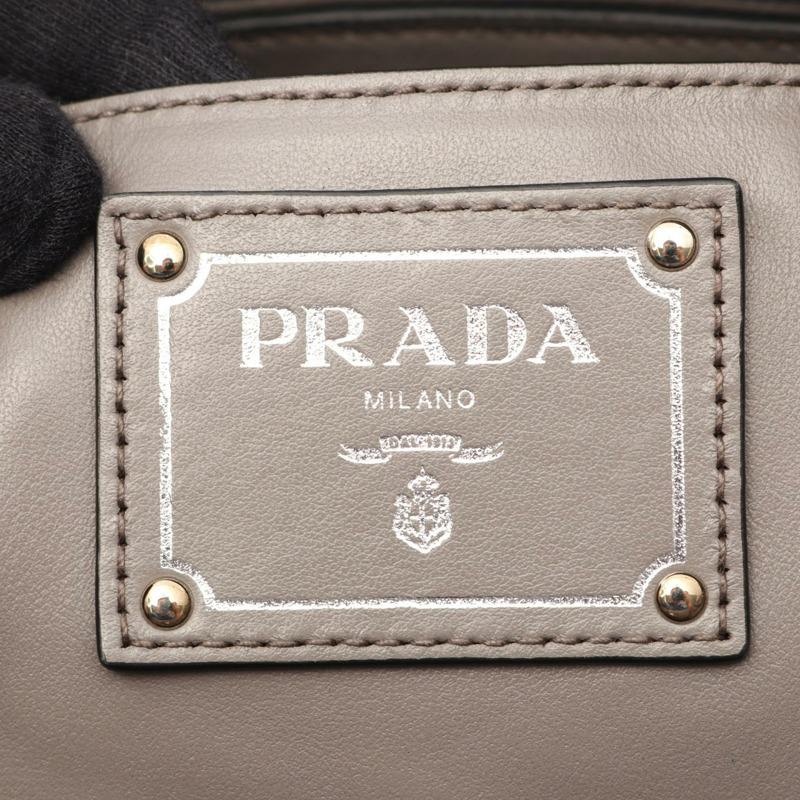 PRADA 2Way 斜背包 單肩托特包 皮革 棕色 二手 女款-3