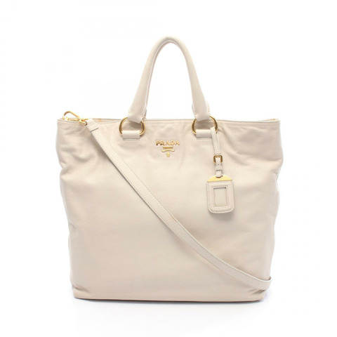 PRADA VIT.DAINO 2Way 單肩托特包 BN1713 皮革 米色 二手 女款