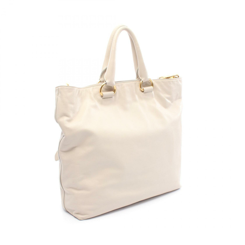 PRADA VIT.DAINO 2Way 單肩托特包 BN1713 皮革 米色 二手 女款-1