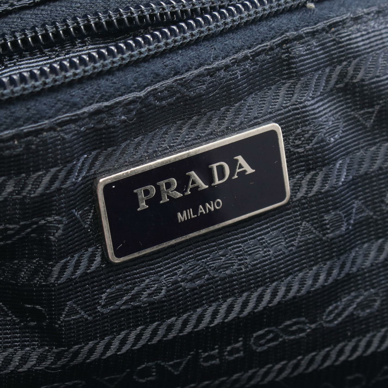 PRADA VELA 2Way 單肩包 1BG867 尼龍皮革 海軍藍 二手 男女通用-3