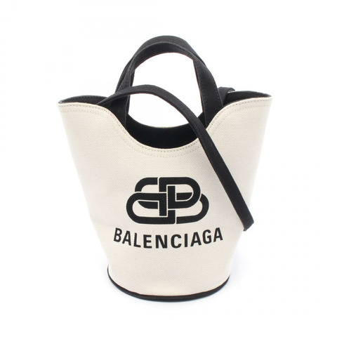 BALENCIAGA Wave XS 斜背包單肩包 619979 帆布 白色黑色 二手