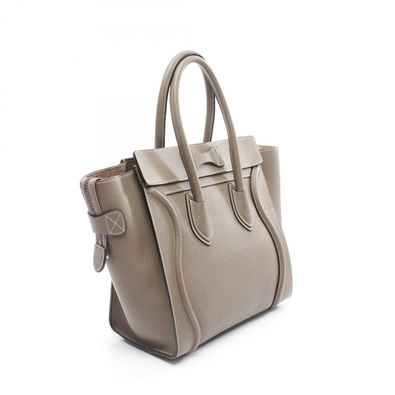 CELINE Luggage 迷你購物托特包 手提包 167793 皮革 棕色 二手 女款-1