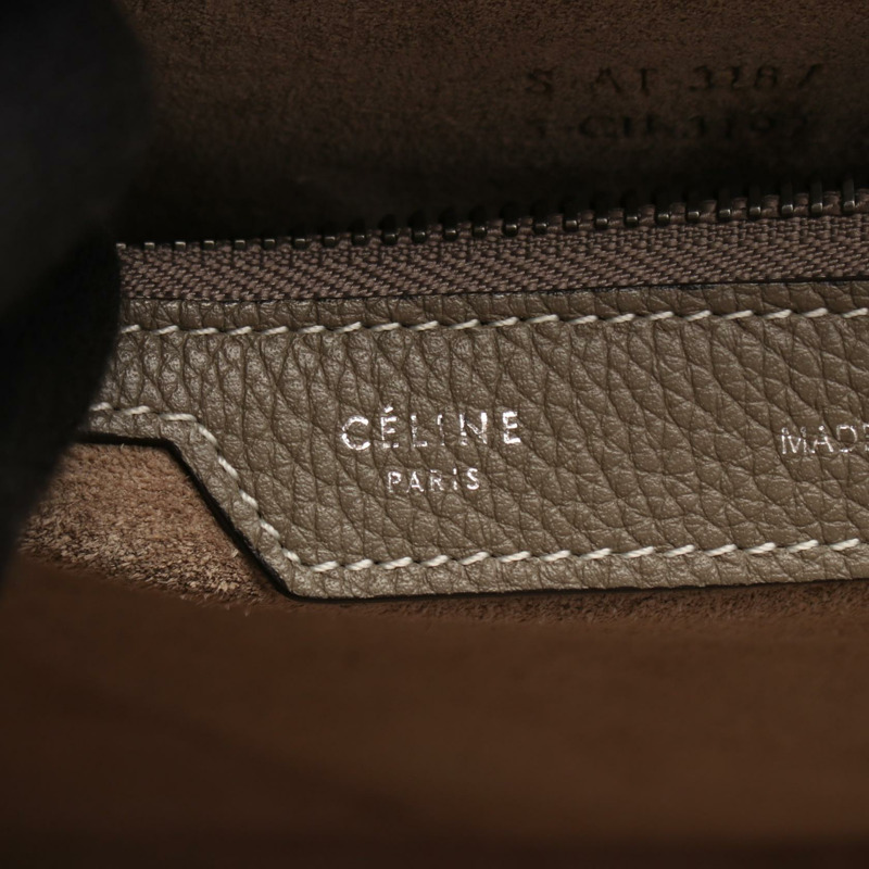 CELINE Luggage 迷你購物托特包 手提包 167793 皮革 棕色 二手 女款-3