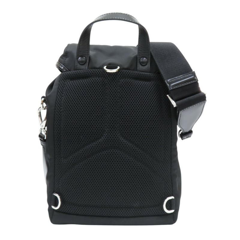 黑色尼龍 牛皮 Re-Nylon 兩用包 銀扣 2VZ107【PRADA 普拉達】 2VZ107-1