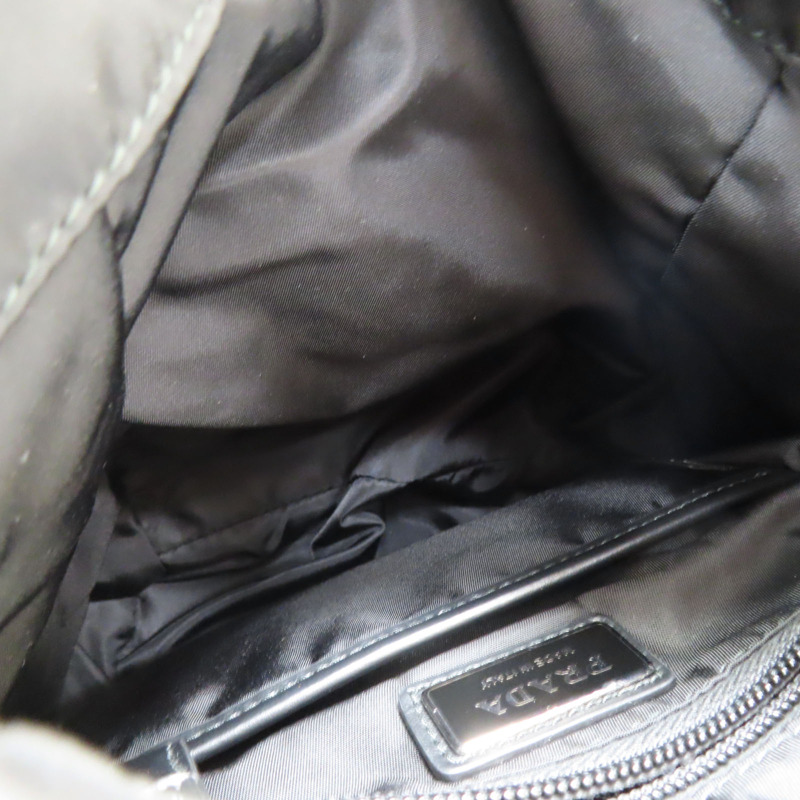 黑色尼龍 牛皮 Re-Nylon 兩用包 銀扣 2VZ107【PRADA 普拉達】 2VZ107-5