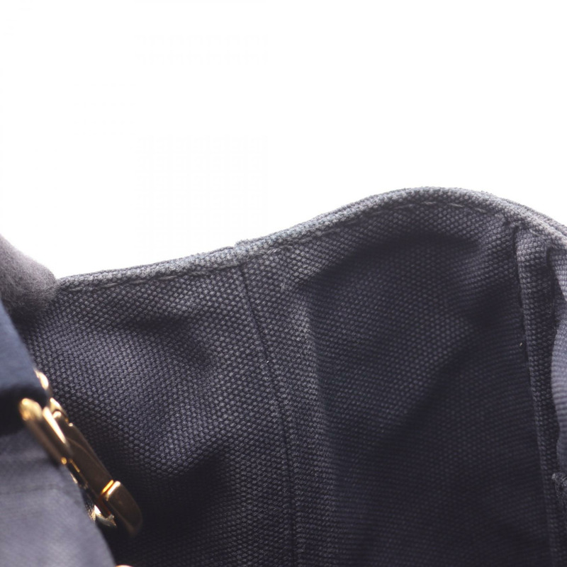 PRADA Canapa 2Way 斜背包 單肩托特包 1BG439 帆布 海軍藍 二手-11