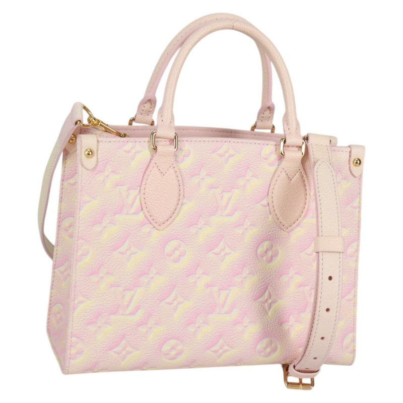 【日本直送】路易威登 Monogram Empreinte On The Go PM 包 2way 粉紅色 M46168 正品 138081M-0