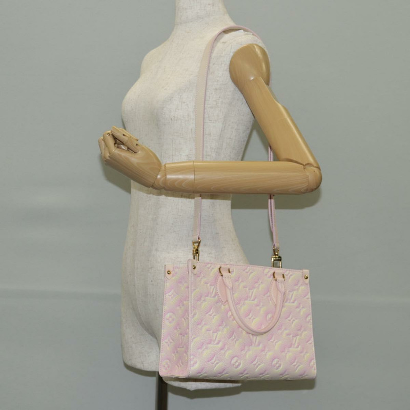 【日本直送】路易威登 Monogram Empreinte On The Go PM 包 2way 粉紅色 M46168 正品 138081M-23