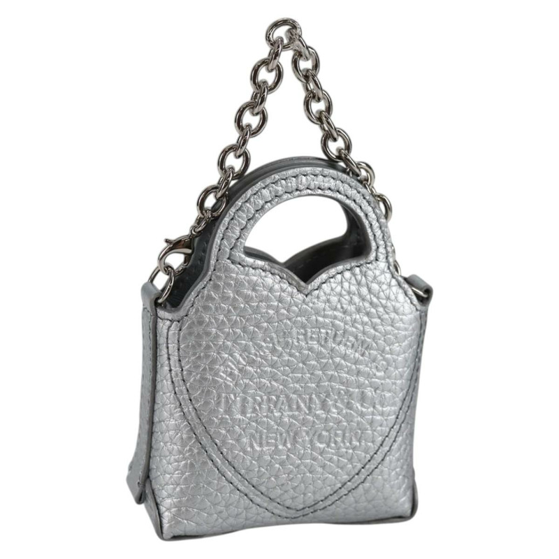 【日本直送】TIFFANY&Co. Return To 微型托特包吊飾皮革銀色正品 141171M-0