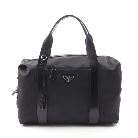 PRADA Vela 旅行托特包 手提包 BR3699 尼龍皮革 黑色 二手 女士