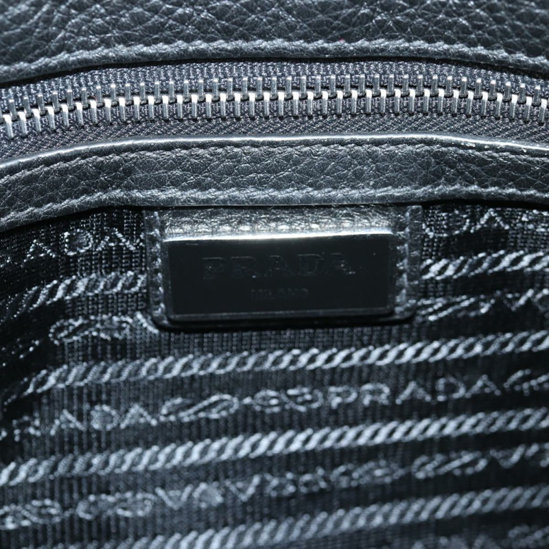 【日本直送】PRADA 手拿包 皮革 黑色銀色 2VF006 正品 yk19468V-18