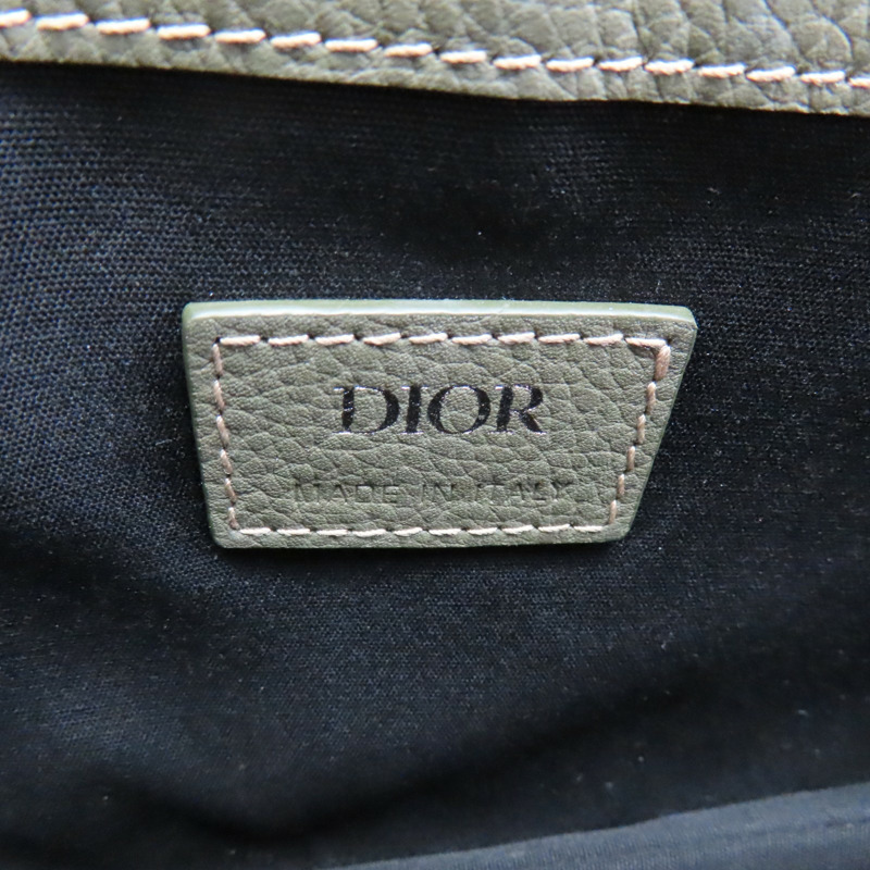 綠色 牛皮 馬鞍 肩背包【Dior 迪奧】 1ADO044-5
