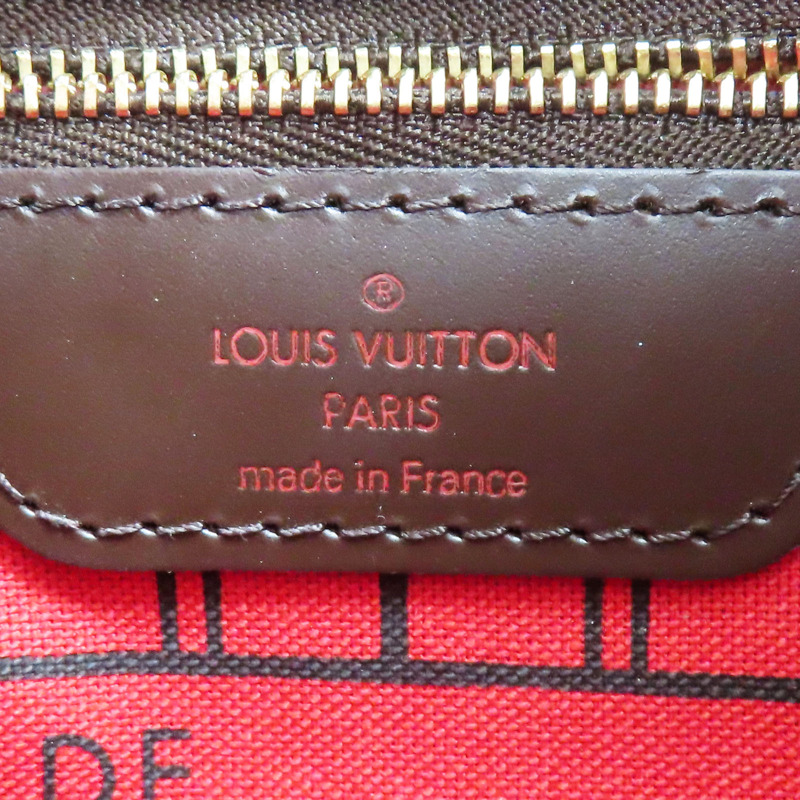 棕色 棋盤格帆布 Neverfull PM 肩背包 N51109 金扣【LOUIS VUITTON 路易威登】 N51109-6
