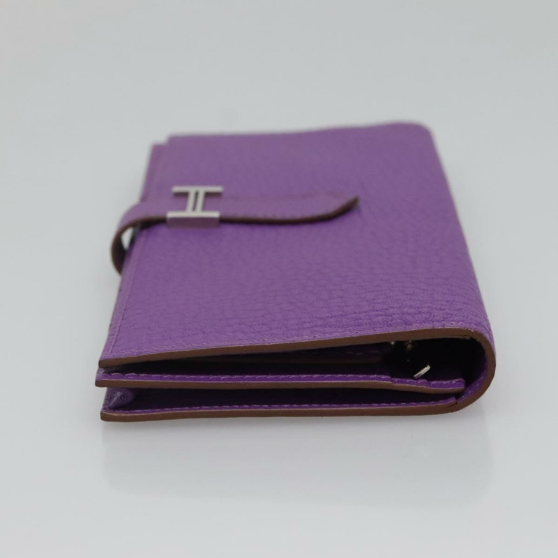【日本直送】HERMES Bean Souffl 皮夾 淺紫色 正品 yk19464V-2