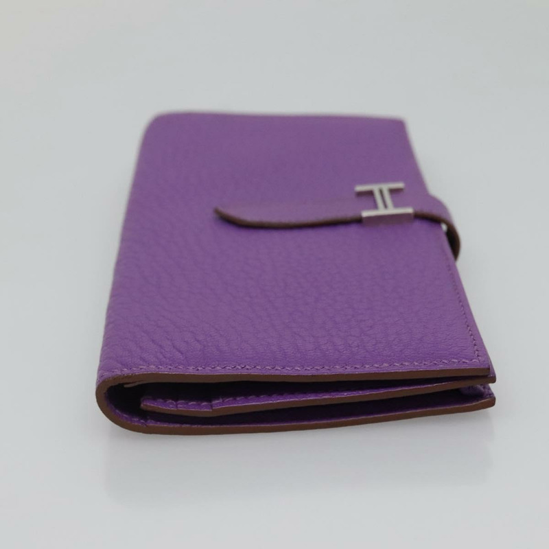 【日本直送】HERMES Bean Souffl 皮夾 淺紫色 正品 yk19464V-3